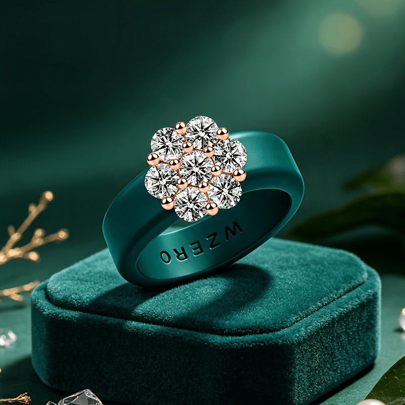 Floral Cluster Design Women's Silicone Ring